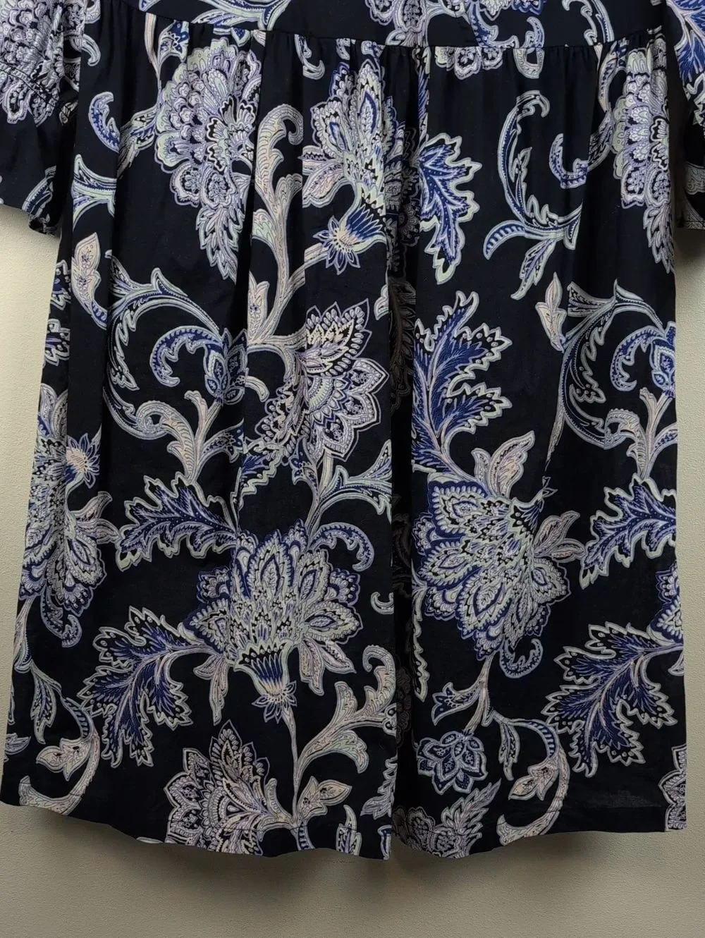 Fat Face Blue Maddox Palace Floral Dress Size 8 Cotton Comfy Easygoing